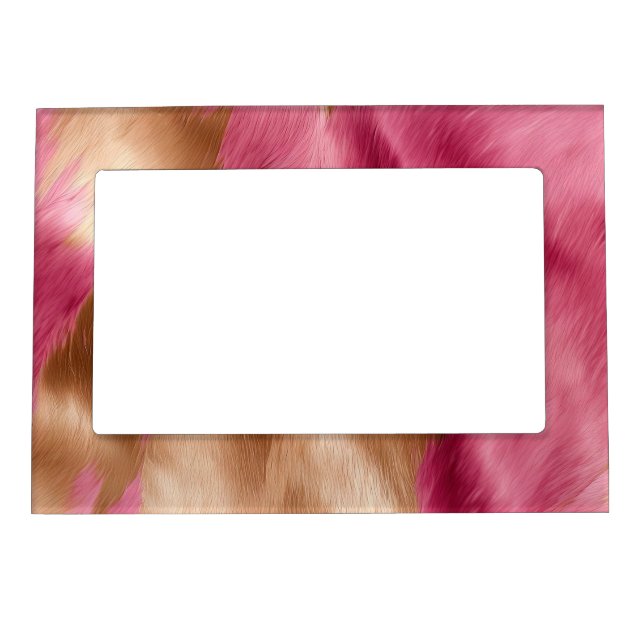 Western Pink Gold Cowgirl Cowhide Magnetic Frame (Front)
