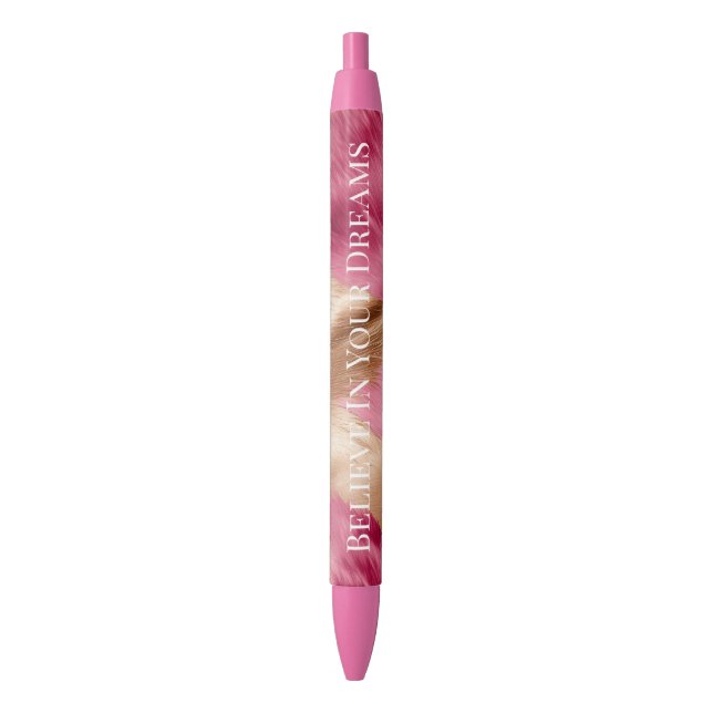 Western Pink Gold Cowgirl Cowhide Pen (Front Vertical)