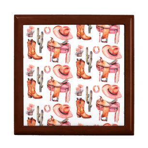 Western pink orange cowgirl gift box