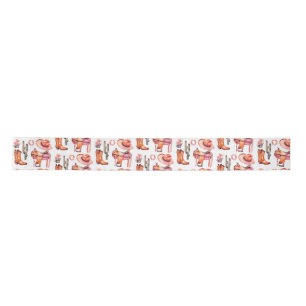 Western pink orange cowgirl satin ribbon