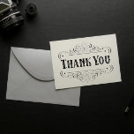 Western Pinstriped Calligraphic Ornament Thank You Rubber Stamp<br><div class="desc">Ornamental design reminds me of pinstriping,  with southwestern "thank you". Create your own personalized thank you cards for any occasion. Personalize further with your name.</div>