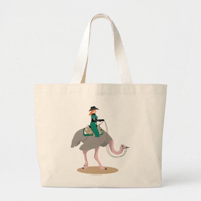 Western Pleasure Ostrich Large Tote Bag (Front)