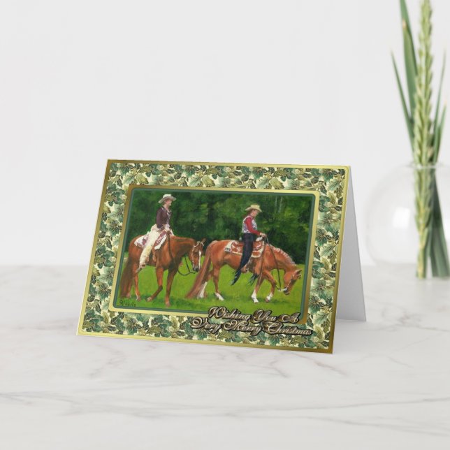 Western Pleasure Quarter Horse Christmas Card (Front)
