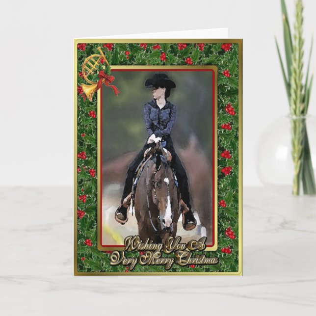 Western Pleasure Quarter Horse Christmas Card (Front)