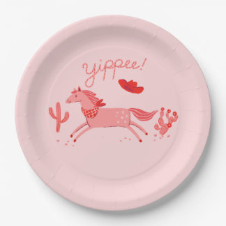 Western Pony Birthday Invitation Paper Plates