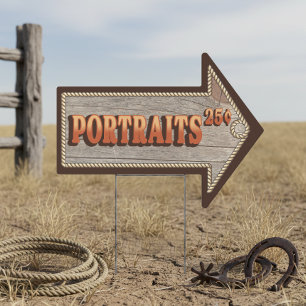 Western Portraits 25¢ Photo Booth ID1318 Sign