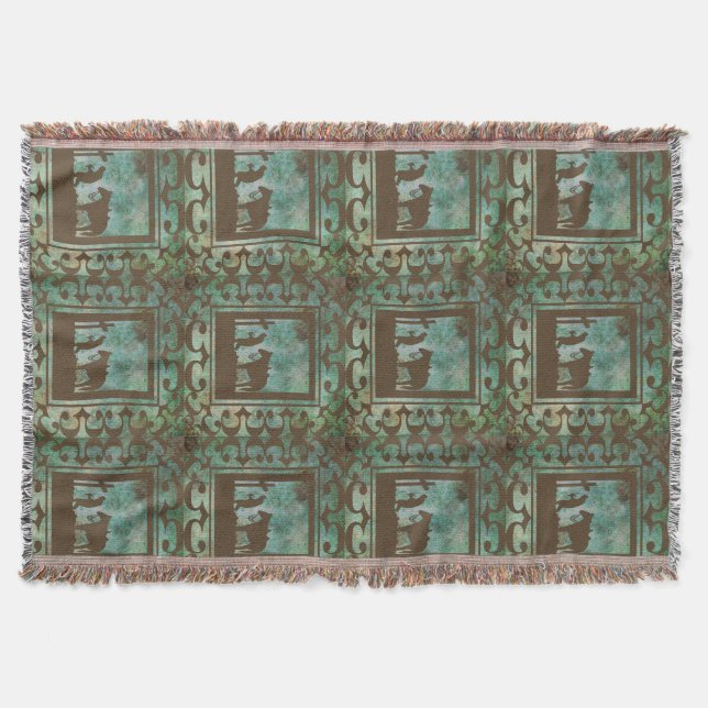 Western Praying Cowboy Print Throw Blanket (Front)