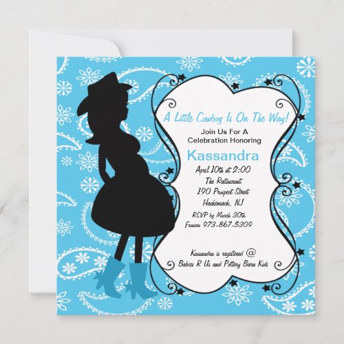 Western Pregnant Mama to Be Baby Shower Invitation