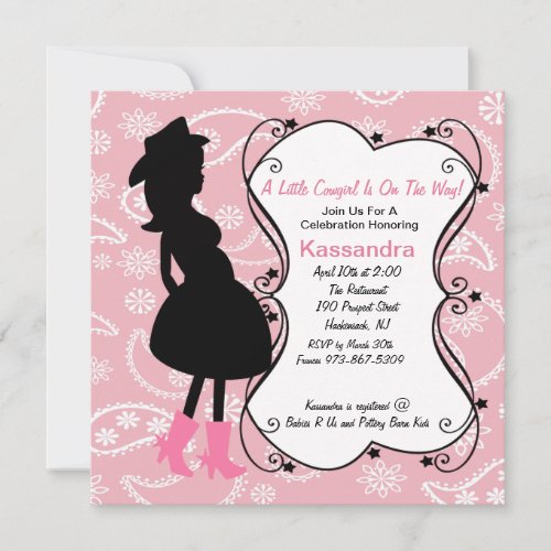 Western Pregnant Mama to Be Baby Shower Invitation