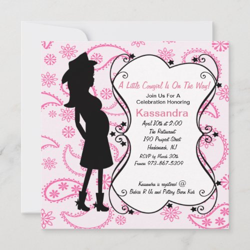 Western Prego Mama to Be Baby Shower Invitation