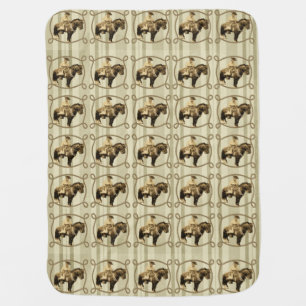 Western Print Baby Blanket Vintage Cowboy