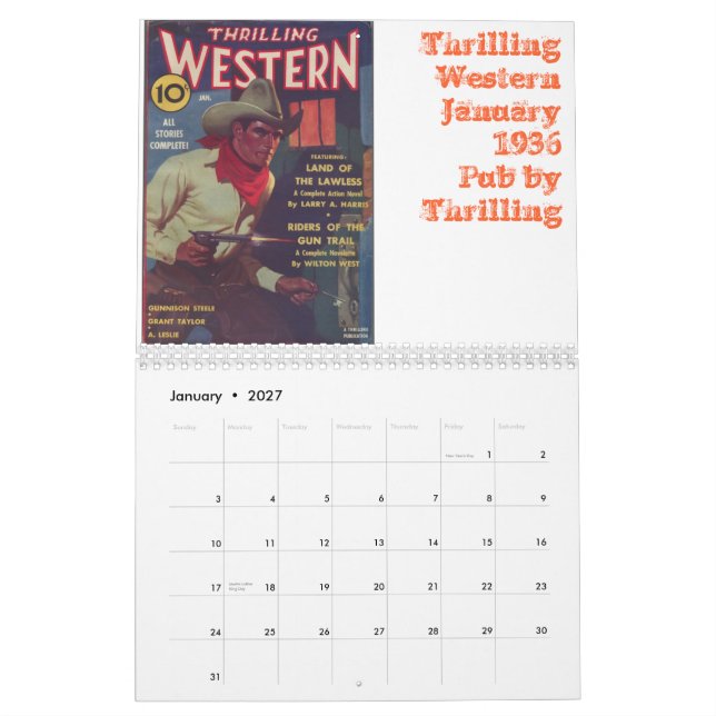 Western Pulp Covers Calendar 2012 (Jan 2027)