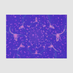 Western Purple Blue Girly Glitter Cow Skull Tissue Paper