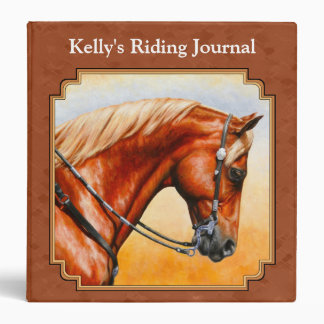 Western Quarter Horse Rustic Brown 3 Ring Binder