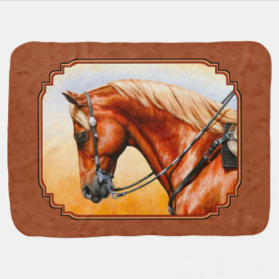 Western Quarter Horse Rustic Brown Baby Blanket