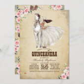 Western Quinceañera - 15th Birthday Invitation (Front/Back)