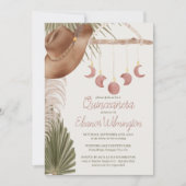 Western Quinceanera Rustic Boho Pampas Grass Invitation (Front)