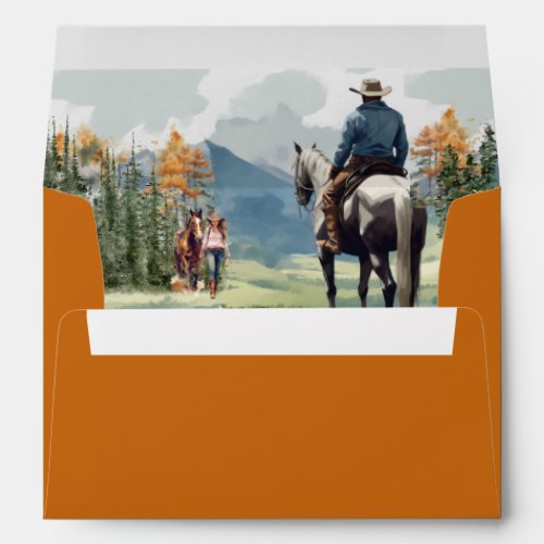 Western Ranch Autumn Envelope with Cowboy Liner
