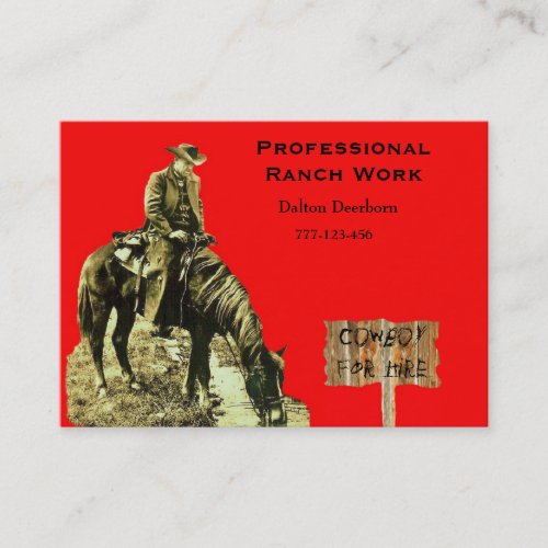 WESTERN RANCH COWBOY BUSINESS CARD TEMPLET