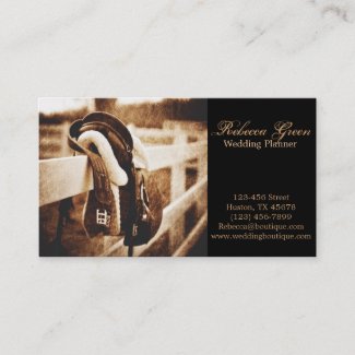 western ranch cowboy horse saddle equestrian business card
