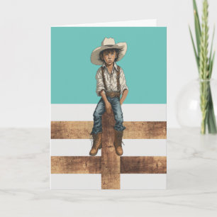 Western Ranch Cowboy Illustration – Country Style  Card