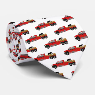 Western Ranch Cowboy In Truck with Hay and Dog Neck Tie
