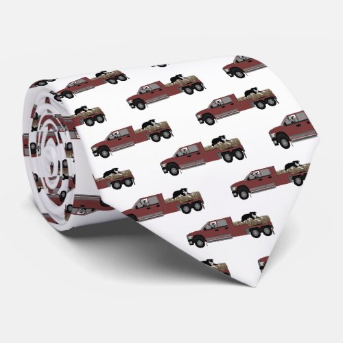 Western Ranch Cowboy In Truck with Hay and Dog Neck Tie