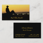 Western Ranch Cowboy Sunset Business Cards 2