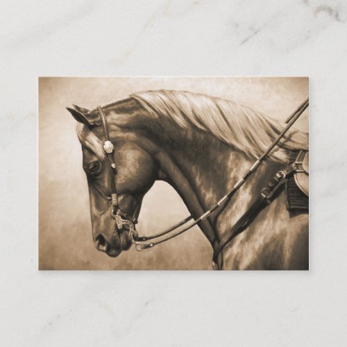 Western Ranch Horse Old Photo Sepia Business Card