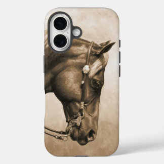 Western Ranch Horse Old Photo Sepia iPhone 16 Case