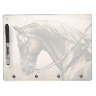 Western Ranch Horse Old Photo Sepia Dry Erase Board With Keychain Holder