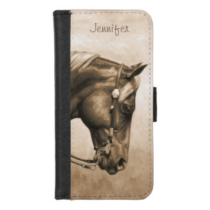 Western Ranch Horse Old Photo Sepia iPhone 8/7 Wallet Case