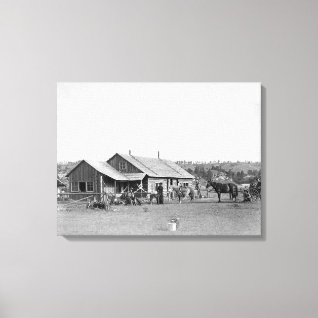 Western Ranch House in South Dakota Photograph Canvas Print (Front)