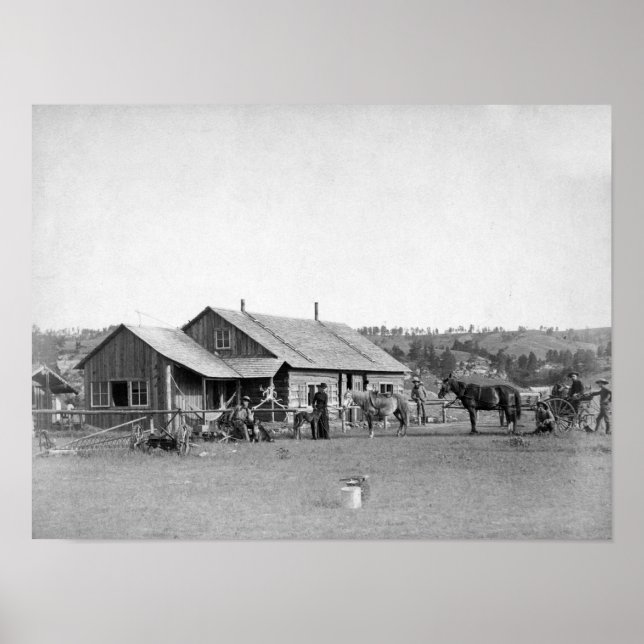 Western Ranch House in South Dakota Photograph Poster (Front)