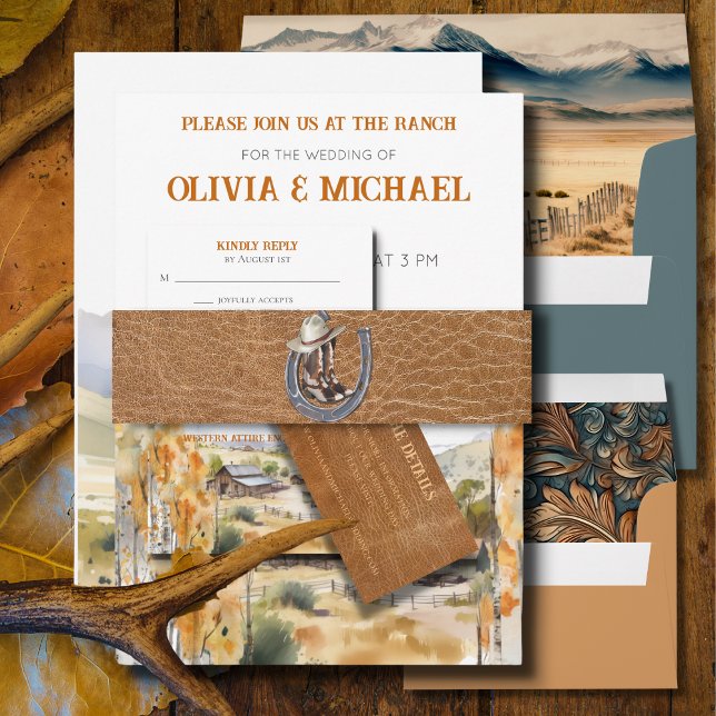 Western Ranch Invitation Belly Band (Creator Uploaded)