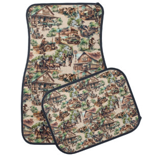Western Ranch or Country Farm Scenes Car Floor Mat