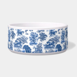 Western Ranch Rustic Blue Horses Country Toile Bowl