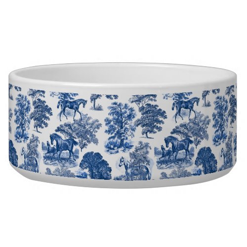 Western Ranch Rustic Blue Horses Country Toile Bowl