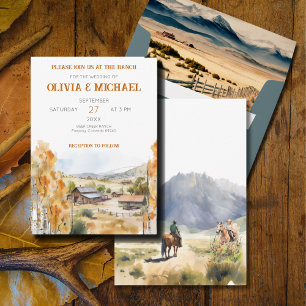 Western Ranch Wedding Invitation