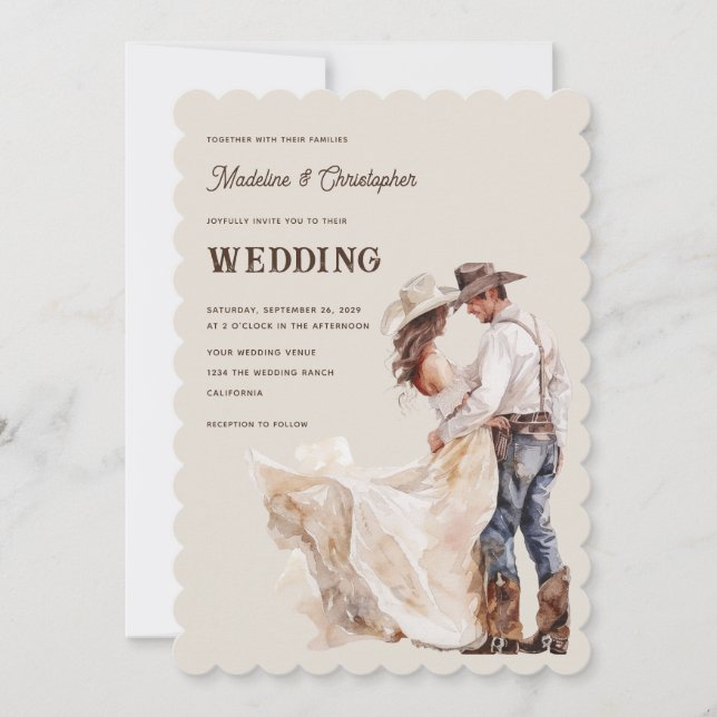 Western Ranch Wedding Invitation (Front)