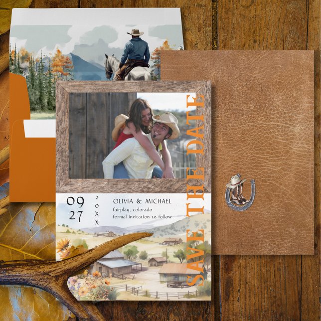 Western Ranch Wedding Photo Save the Date (Creator Uploaded)