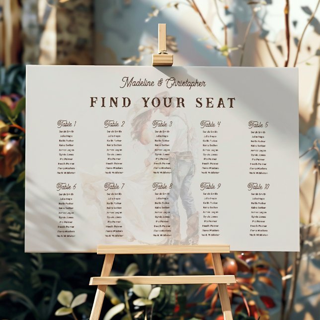 Western Ranch Wedding Seating Chart Foam Board (Creator Uploaded)