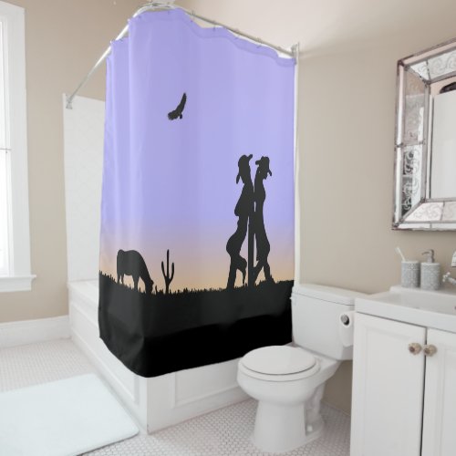 Western Range Dusk Shower Curtain