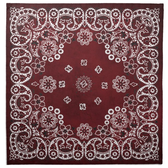 Western Red Bandana Table Napkins (Front)
