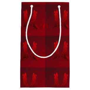 Western Red Cowboy Boot Print Gift Bag