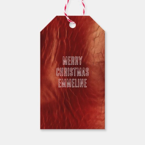 Western Red Cowhide Gift Tags