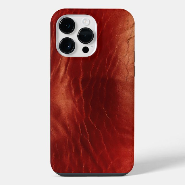 Western Red Cowhide Iphone Case (Back)
