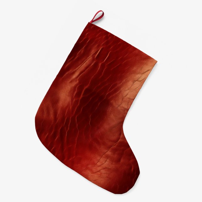 Western Red Cowhide Large Christmas Stocking (Front (Hanging))