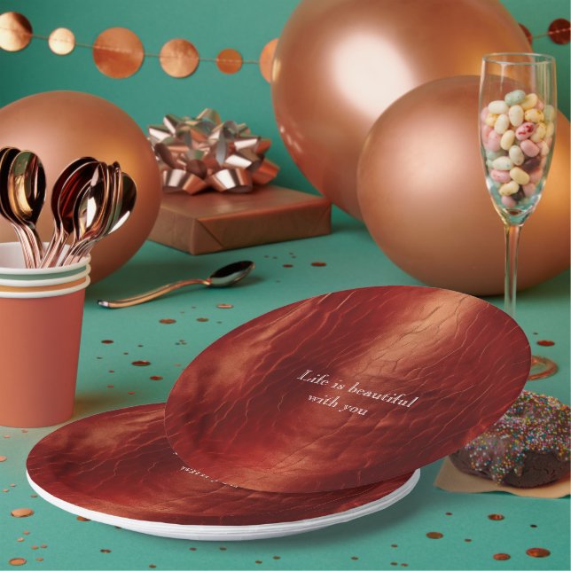 Western Red Cowhide Paper Plates (Multi)