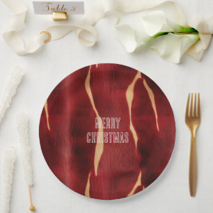 Western Red Cream Cowhide Paper Plates
